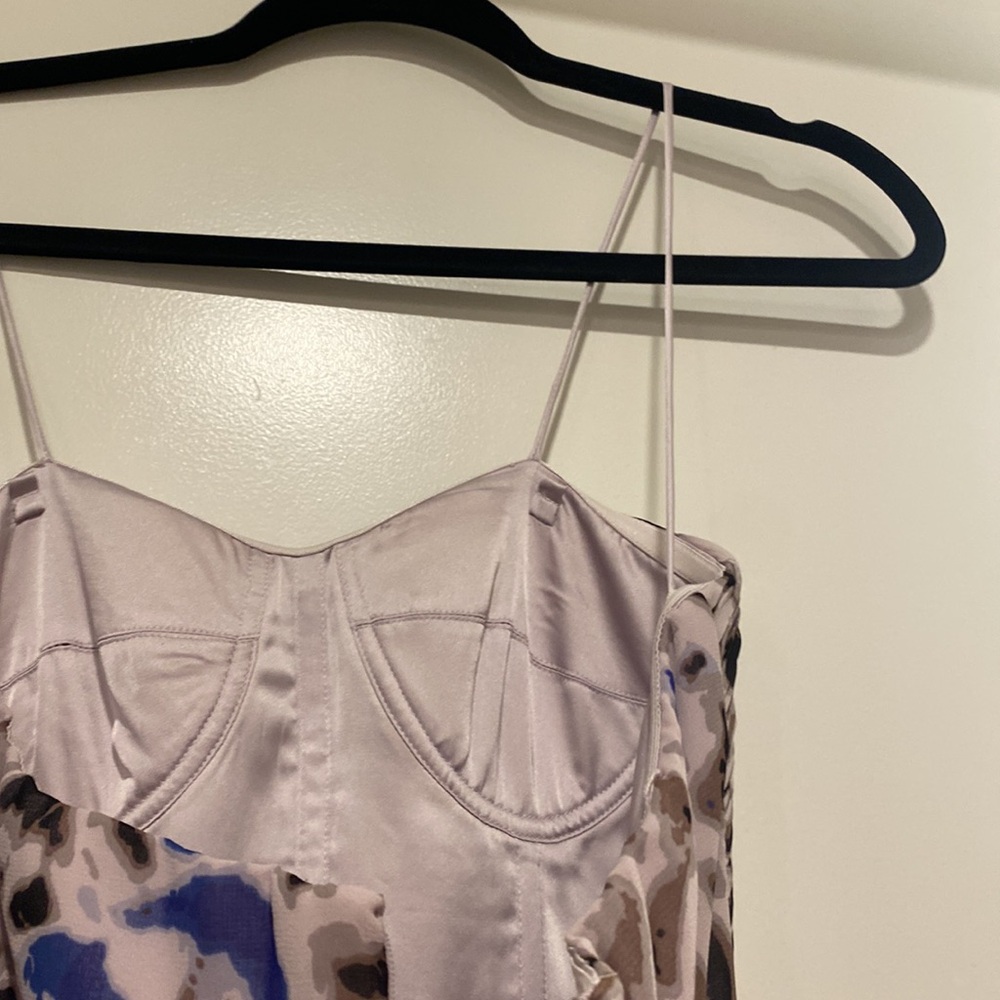 ERIN by Erin Fetherston Blue and Black Patterned Maxi Dress - Picture 6 of 6